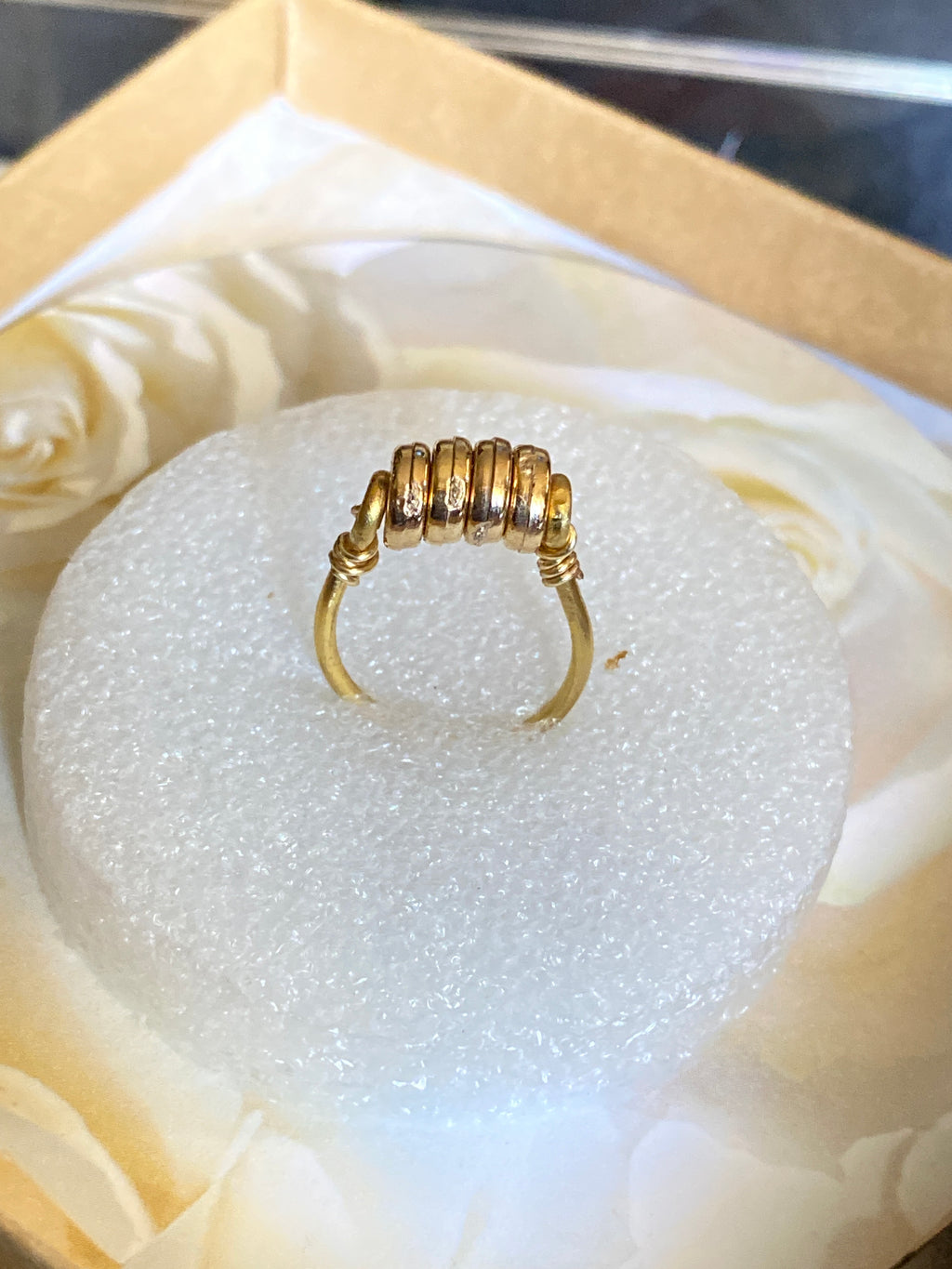 Hand Made Wire Ring Gold Bead
