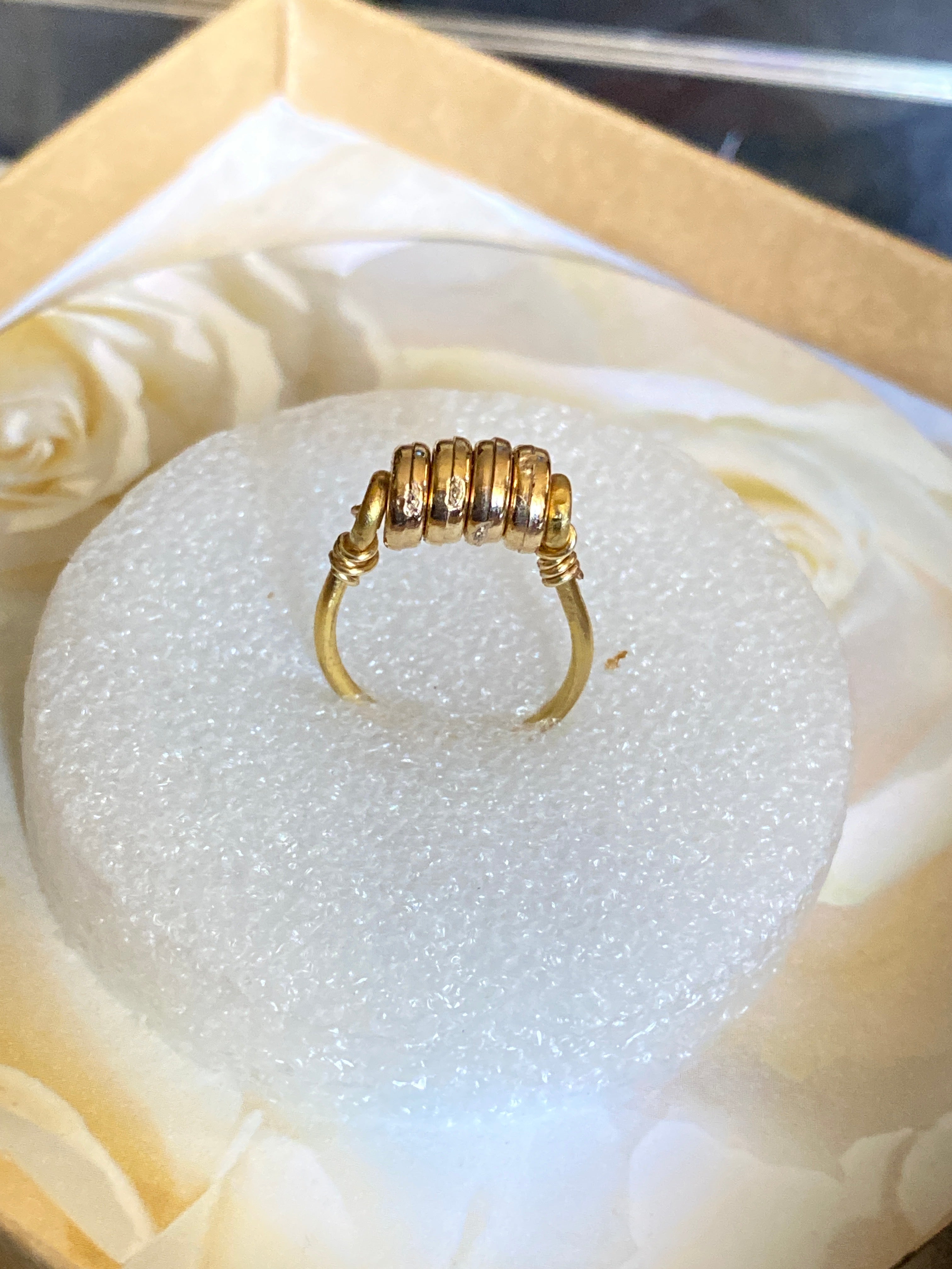 Hand Made Wire Ring Gold Bead