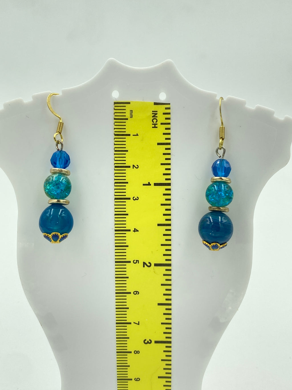 Hook Earrings Elegant Glass Beads and Rhinestones