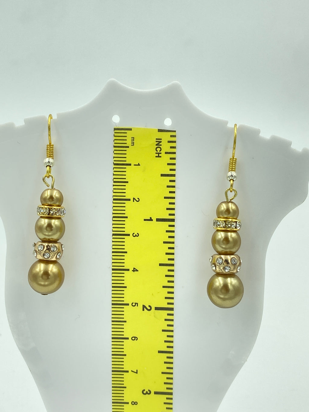 Hook Earrings Elegant Pearls and Rhinestones