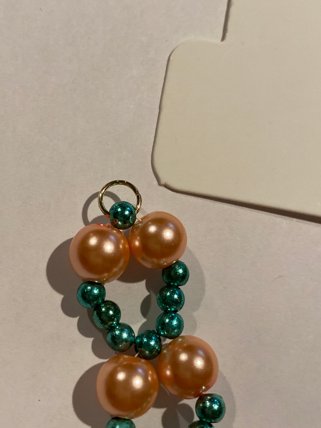 Pink Pearl Bead Bracelet with Green pearl  bead accent
