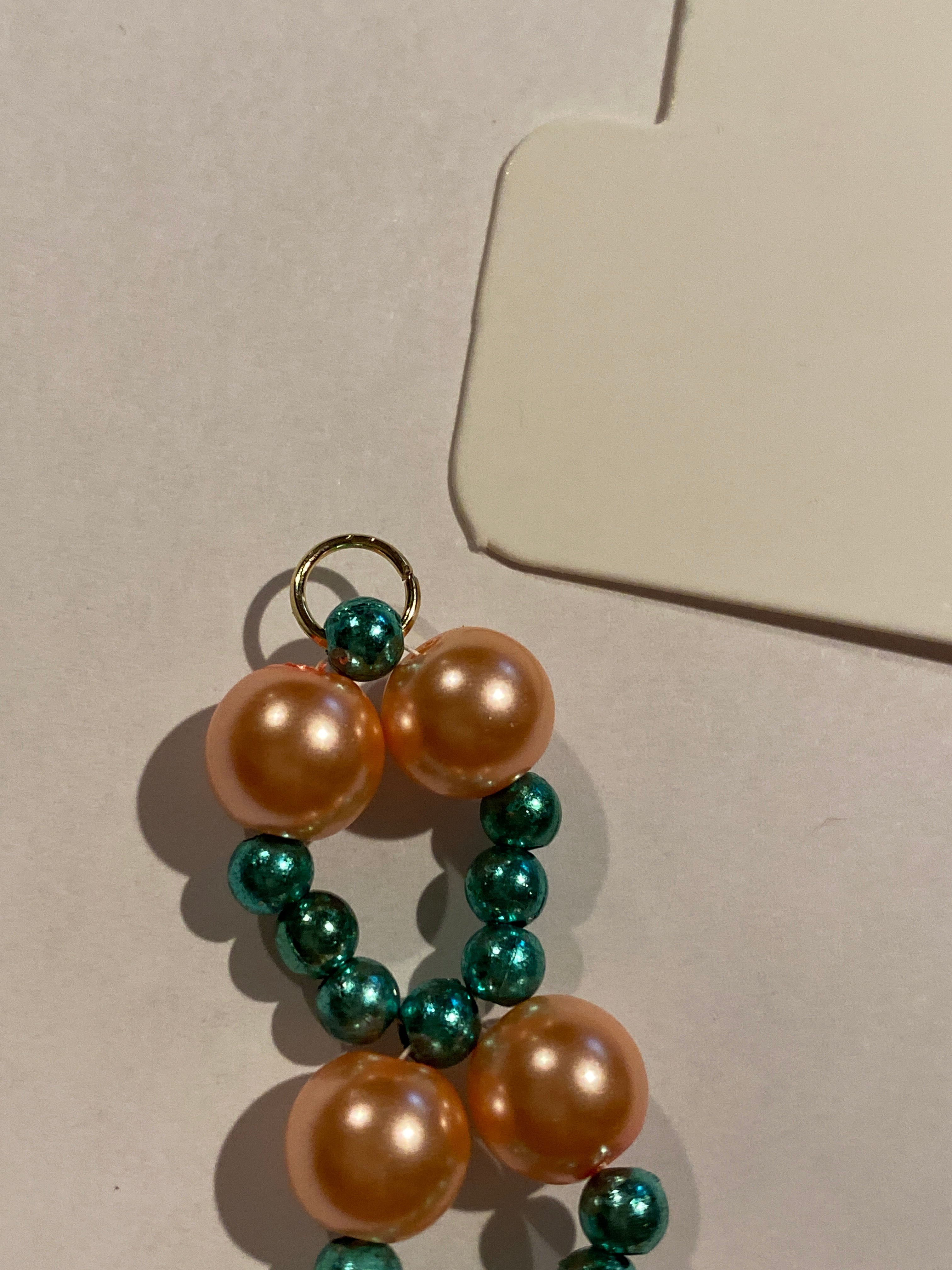 Pink Pearl Bead Bracelet with Green pearl  bead accent