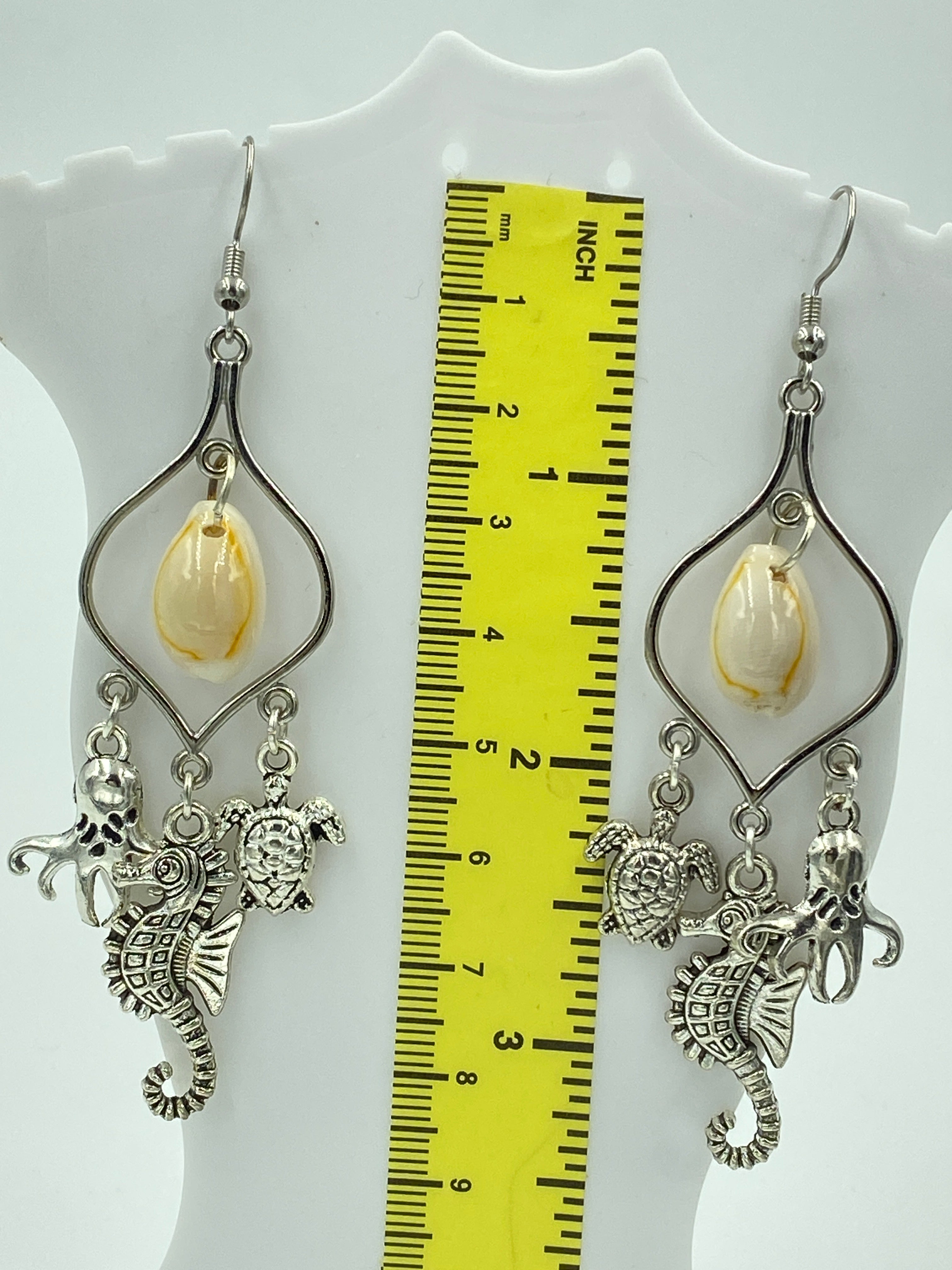 Hook Earrings Elegant Ocean  Charms Chandelier