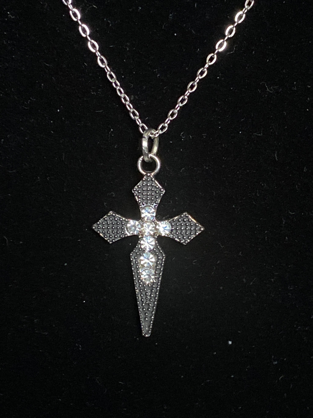 Rhinestone Cross Chain Necklace