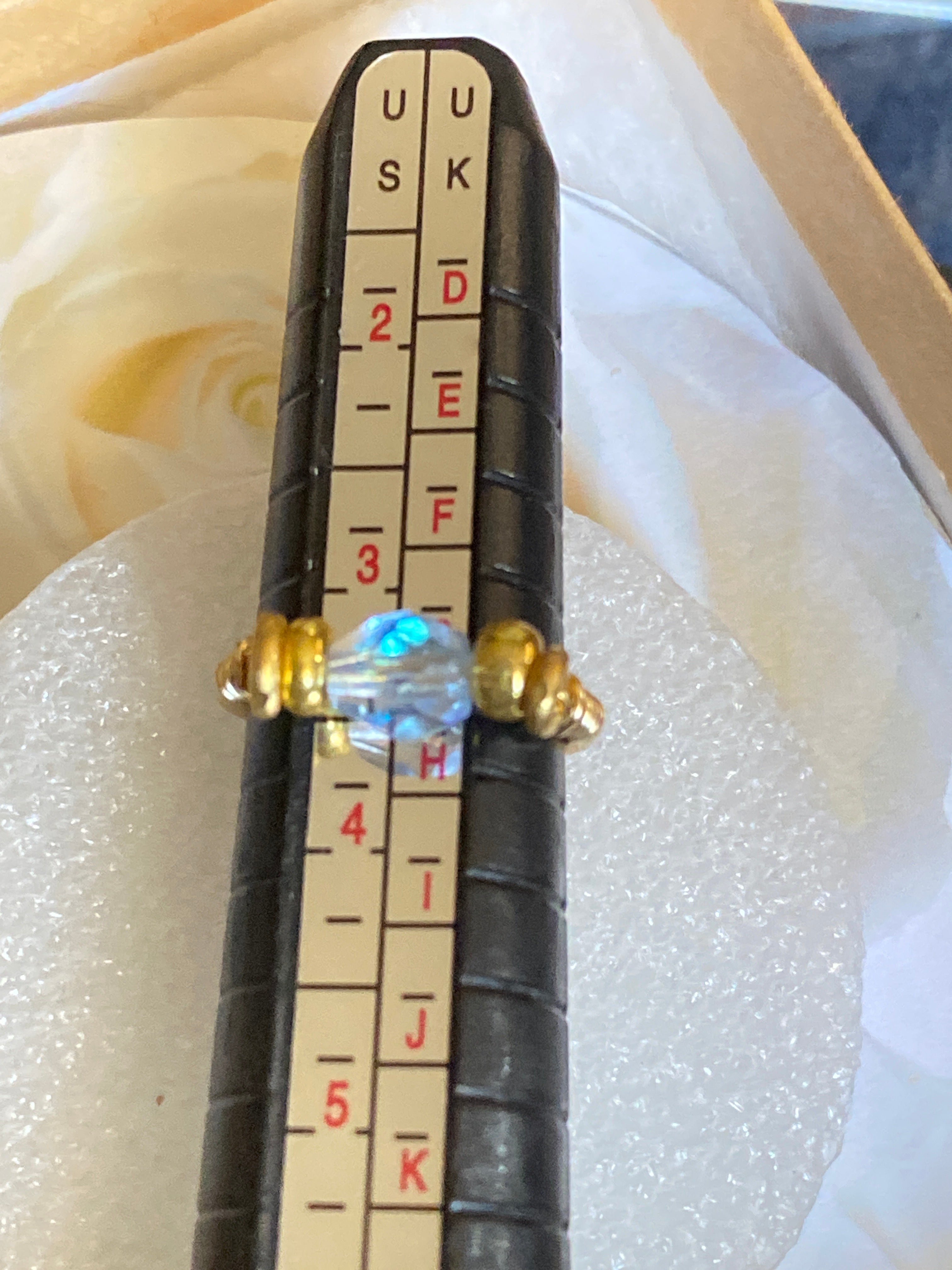 Hand Made Wire Ring Blue Bead