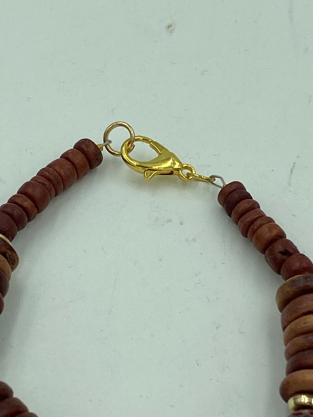 Wood Bead Bracelet with Semi-precious stones
