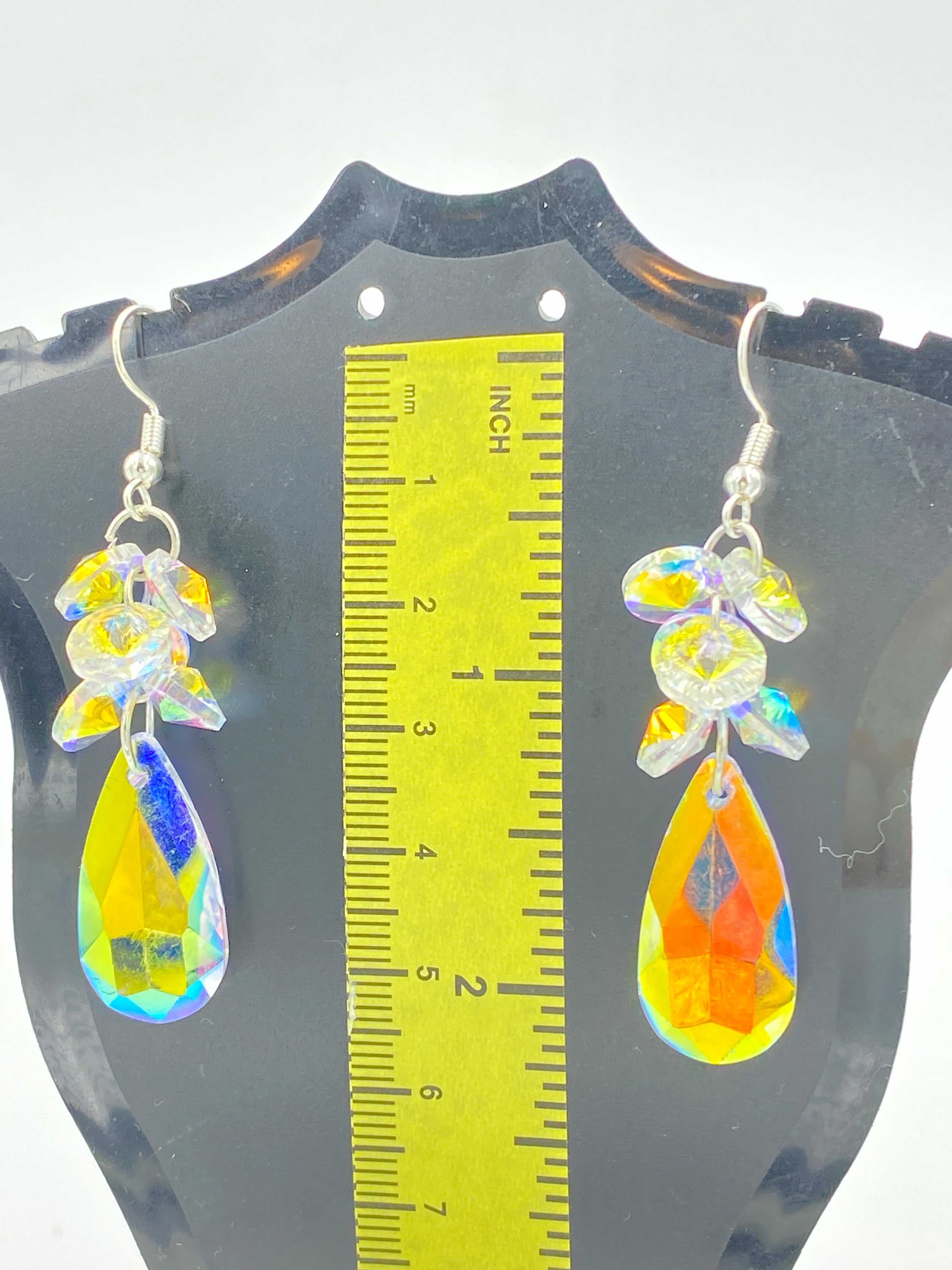 Hook Earrings Elegant Rhinestones Chandelier