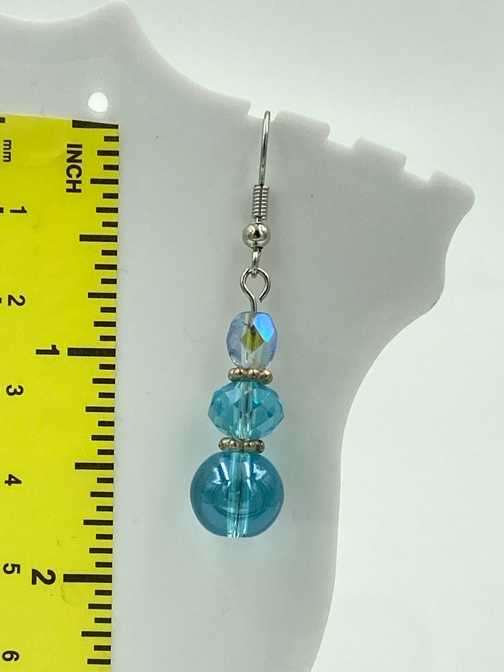 Hook Earrings Elegant Glass Beads and Rhinestones