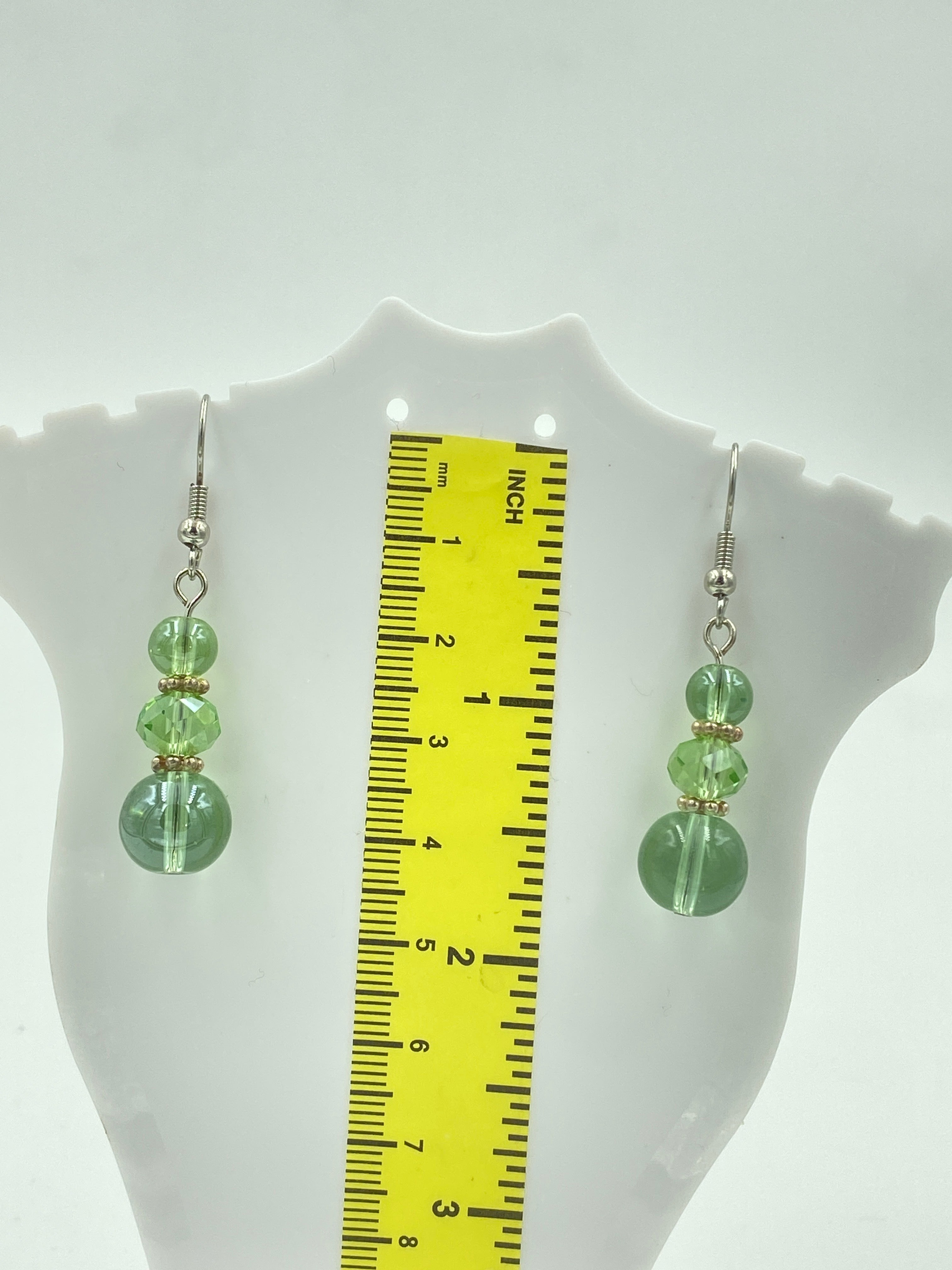Hook Earrings Elegant Glass Beads and Rhinestones
